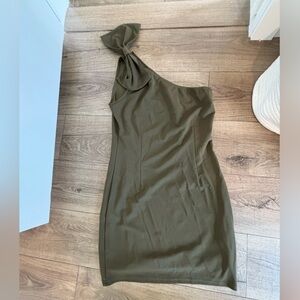 Olive Green Asymmetrical Skirt